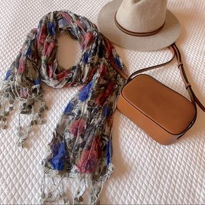 Gauze Floral Scarf